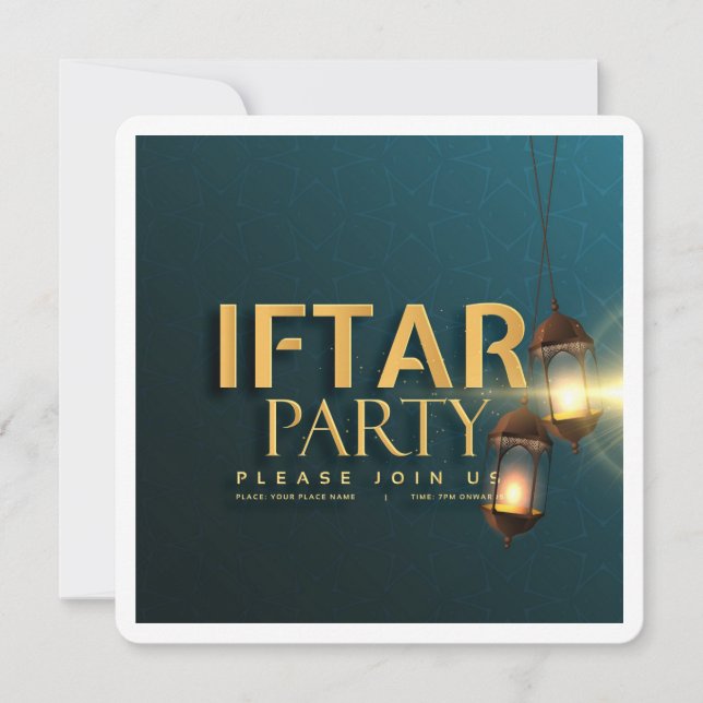 Klassiskt Eid Mubarak Ramadan Hälsning Card Inbjudningar (Framsida)