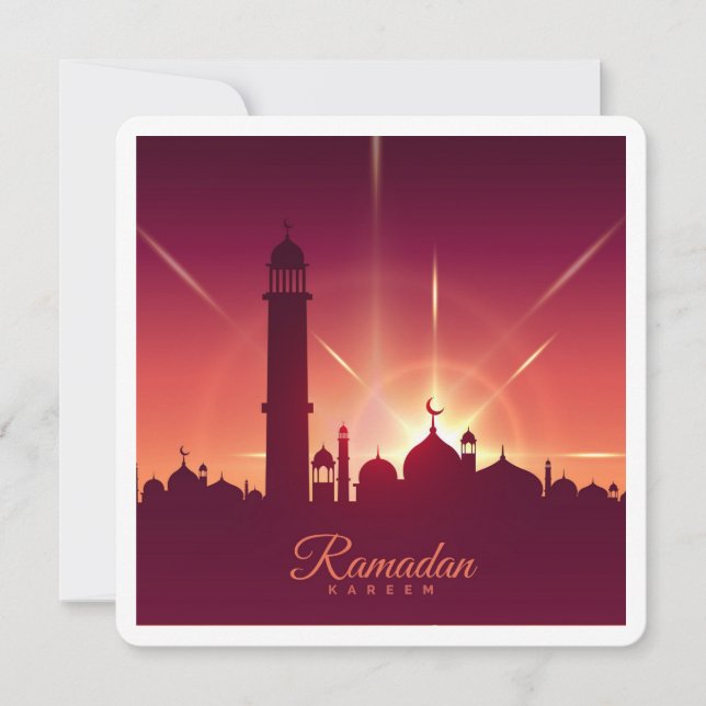 Klassiskt Eid Mubarak Ramadan Hälsning Card Inbjudningar (Framsida)
