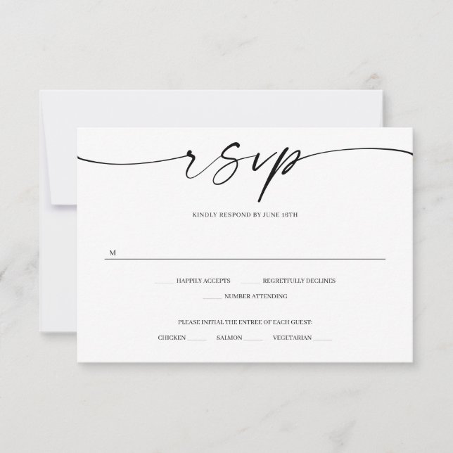 Klassiskt elegance Bröllop OSA Card med foto Kort (Framsida)