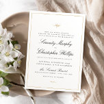 Klassiskt elegance-skript, svart och vit Bröllop Inbjudningar<br><div class="desc">Den här inbjudan från elegant bröllop innehåller svart klassiskt skript och guld tunn ram,  enkel och snyggt,  underbar för klassisk bröllop,  vintage bröllop,  formell bröllop. Visa alla matchande delar i samlingen</div>