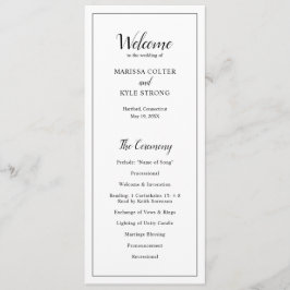 Klassiskt elegant bröllop program