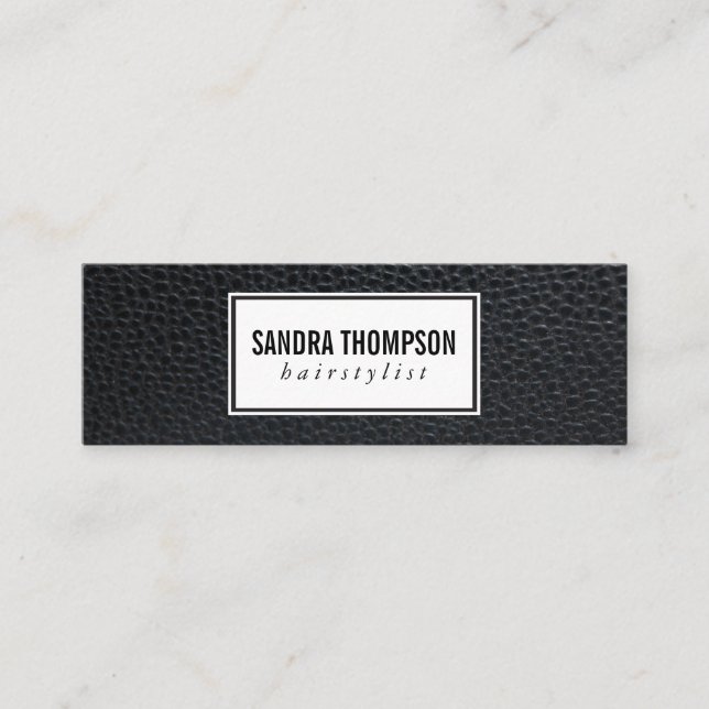 Klassiskt Elegant Faux-läder Mini Visitkort (Framsida)