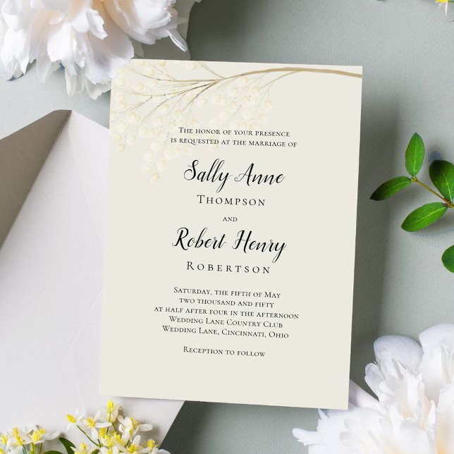 Klassiskt elegant Sage Grönt Calligraphy-skript Inbjudningar (Simple and elegant sage green and cream foliage wedding invitation.)