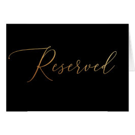 Klassiskt elegant svart & guld vigsel reserverat t OBS kort