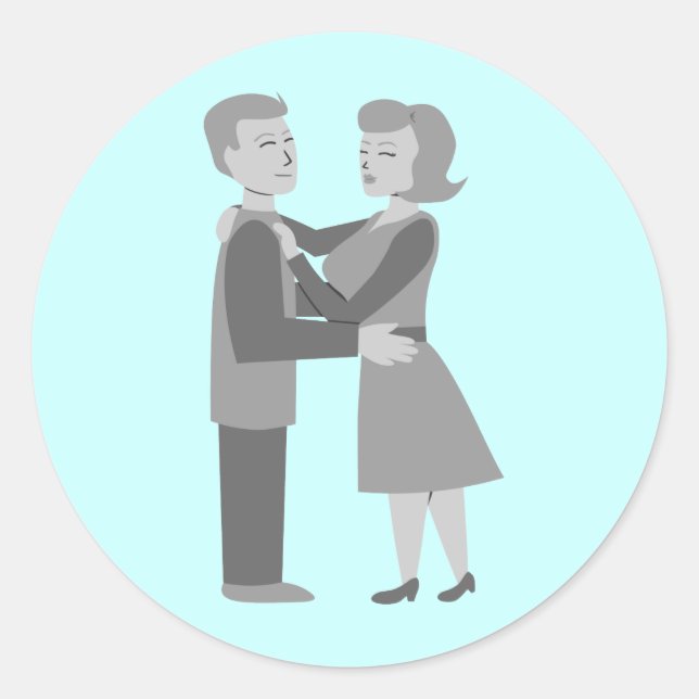 Klassiskt embrace runt klistermärke (Framsida)