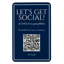 Klassiskt, enkelt, blått QR-Social-medielagnät med Magnet
