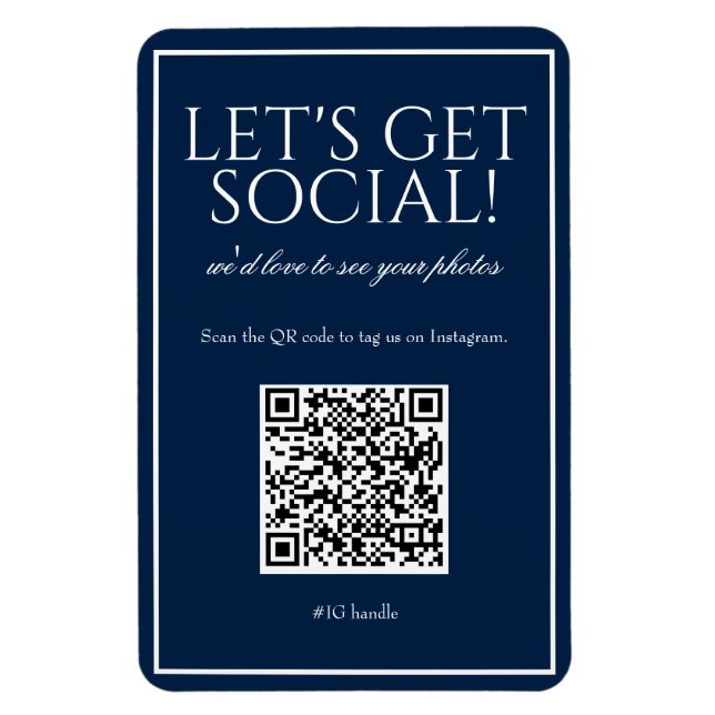 Klassiskt, enkelt, blått QR-Social-medielagnät med Magnet (Vertikal)