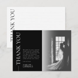 Klassiskt enkelt Bröllop-foto-tackkort Tack Kort