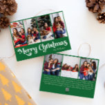 Klassiskt, enkelt God jul 7-foto med Grönt Julkort<br><div class="desc">Fira säsongen med den här unika, klassiska, enkla grönten God jul 7-fotokort med helgdag som innehåller en liten bit vintage charm. Den minimalistiska utformningen visar upp en grönt av eleganten och en vit palett av färg, och frammanar vinterens mysiga anda. Dess moderna och roligt dragningskraft, parad med den traditionella formuleringen,...</div>