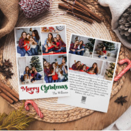 Klassiskt enkelt God jul Lodrät 7-foto Julkort