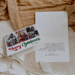 Klassiskt enkelt God jul-mappat fem foto Helgkort<br><div class="desc">Fira säsongen med det här unika, klassiska, enkla God jul-vikta, fem fotokort med helgdag som innehåller ett litet vintage-kort. Den minimalistiska utformningen visar upp en rödpalett och en färg-palett med elegant och grönt, och frammanar vinterens mysiga anda. Dess moderna och roligt dragningskraft, parad med den traditionella formuleringen, skapar en perfekt...</div>