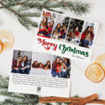 Klassiskt enkelt God jul Sjunfoto Julkort<br><div class="desc">Fira säsongen med det här unika, klassiska, enkla God jul 7-fotokortet med helgdag som innehåller en aning vintage charm. Den minimalistiska utformningen visar upp en rödpalett och en färg-palett med elegant och grönt, och frammanar vinterens mysiga anda. Dess moderna och roligt dragningskraft, parad med den traditionella formuleringen, skapar en perfekt...</div>