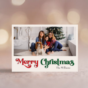 Klassiskt enkelt God jul stort ett foto Helg Vykort