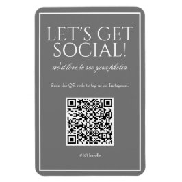 Klassiskt enkelt Grått QR-kod Social Media Magnet