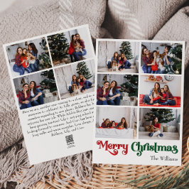 Klassiskt enkelt Lodrät för God jul tio foto Julkort