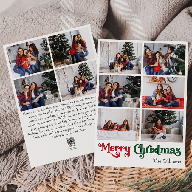 Klassiskt enkelt Lodrät för God jul tio foto Julkort (Skapare uppladdad)