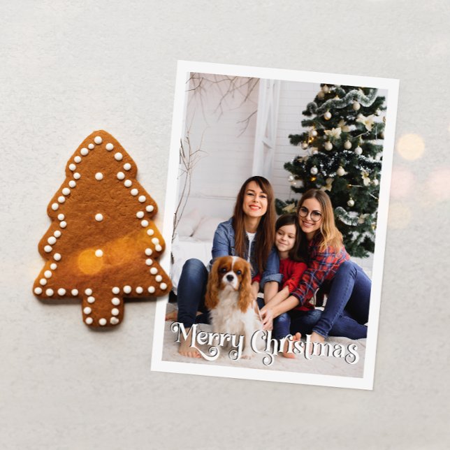 Klassiskt enkelt Lodrät-foto för God jul Helg Vykort (Skapare uppladdad)