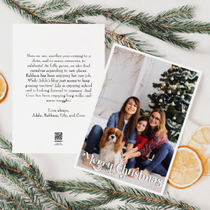 Klassiskt enkelt Lodrät-foto för God jul Julkort