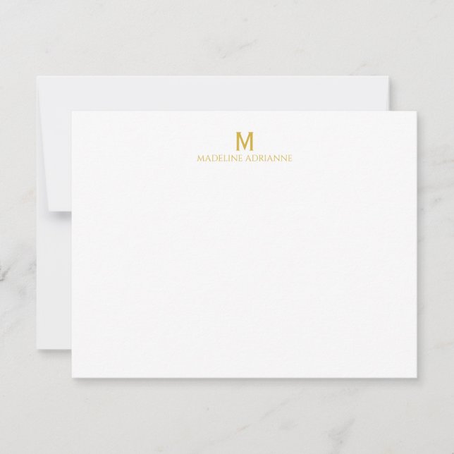Klassiskt Enkelt Modernt Monogram Första Notkort Inbjudningar (Framsida)