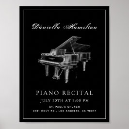 Klassiskt enkelt skäl för svart piano poster