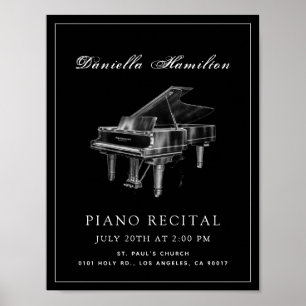 Klassiskt enkelt skäl för svart piano poster