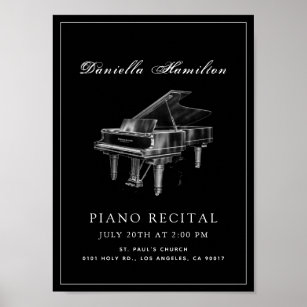 Klassiskt enkelt skäl för svart piano poster