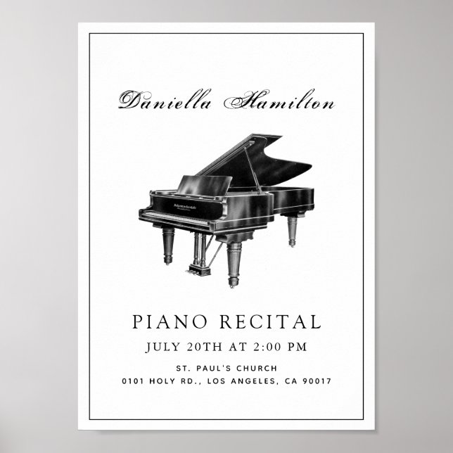 Klassiskt enkelt skäl Piano White Poster (Framsidan)
