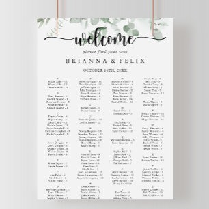 Klassiskt Eucalyptus Alfabetiskt sittningsschema Poster