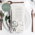 Klassiskt europeiskt monogram-menykort inbjudningar<br><div class="desc">Monogrammenyer för elegant till bröllop eller repetitionsmiddagen har initialer i nedre lämnat hörnet,  gått med med ett ornat svopande "and, " på varm kru bakgrund.</div>