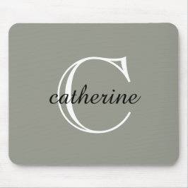 Klassiskt Evergreen Fog Script Monogram Musmatta