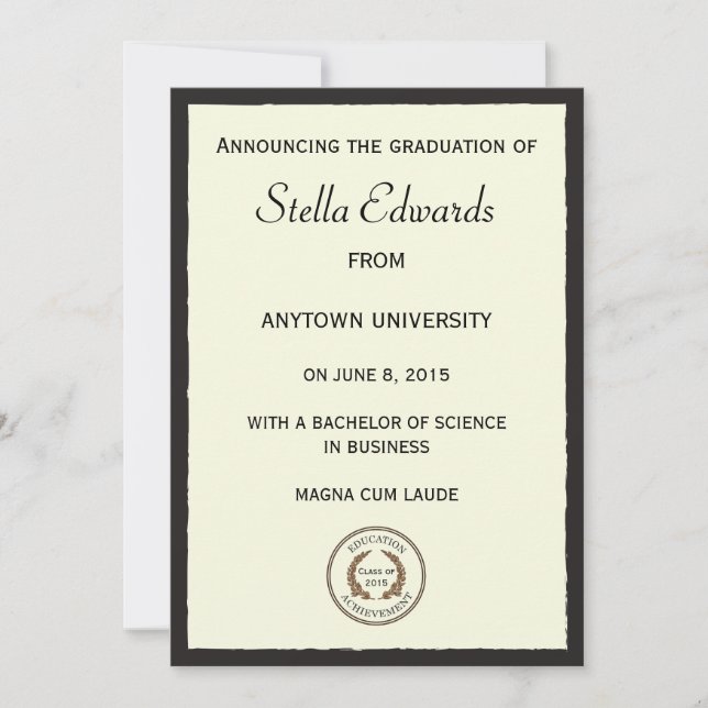 Klassiskt examensmeddelande meddelande (Framsida)