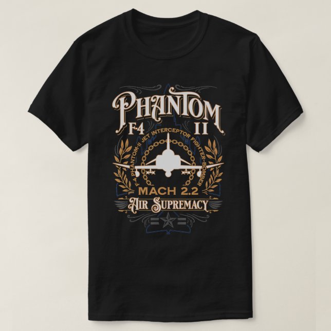 Klassiskt F4 Phantom II-flygplan för stridsbombsbo T Shirt (Design framsida)