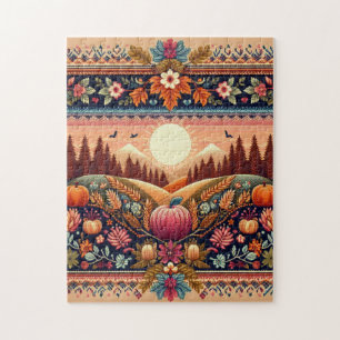 Klassiskt fair Isle-fall/höst Pussel