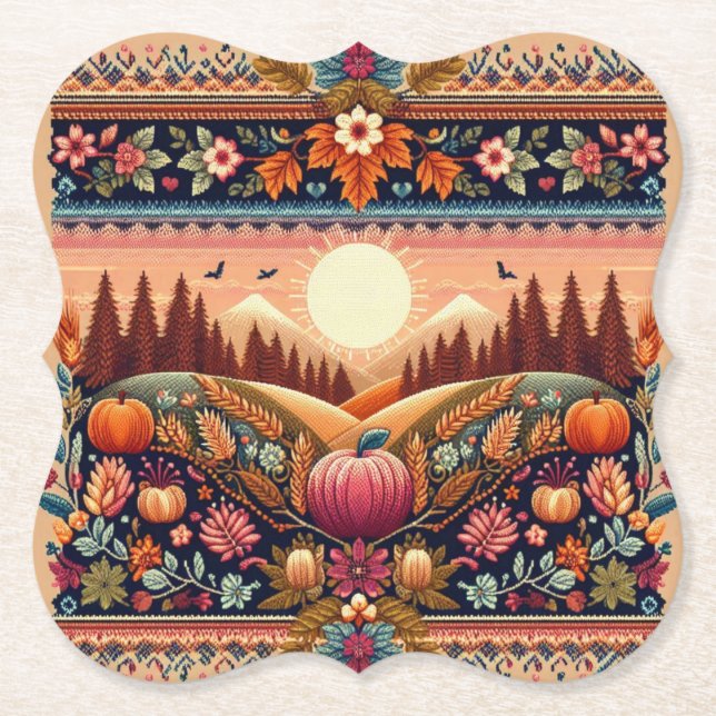 Klassiskt fair Isle-fall/höst Underlägg Papper (Framsida)