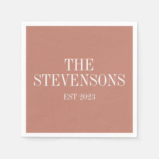 Klassiskt familjens efternamn är datumet Terracott Pappersservett (Framsidan)