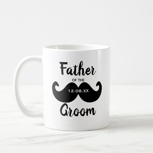 Klassiskt Far i Groom Mustache Kaffemugg (Vänster)
