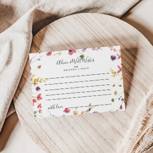 Klassiskt färgat Blommigt-Vild Bröllop Advice-kort Vykort