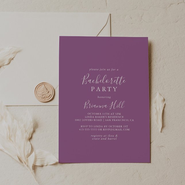 Klassiskt färgat koordinat Bachelorette Party Inbjudningar (Skapare uppladdad)