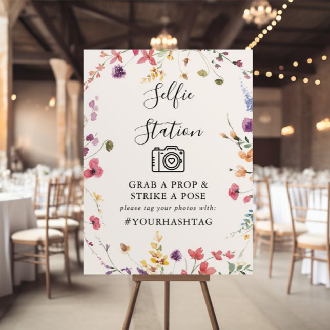 Klassiskt färgglatt vildblomster Selfie Station Sk Poster (Skapare uppladdad)