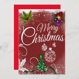 Klassiskt färglöst God jul Julkort