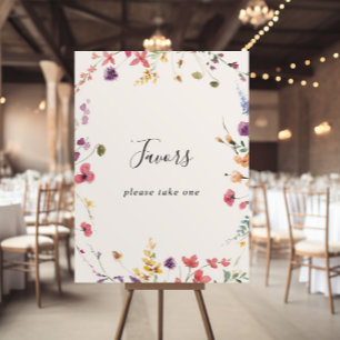 Klassiskt Färgrikt Vild Floral Gynnar Tecken Poster