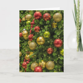 Klassiskt färgstarka Julgran-dekorationer Helgkort
