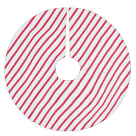 Klassiskt Festive Red and White Rand Julgransmatta Borstad Polyester
