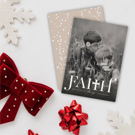 Klassiskt fet Faith Religiösa Julfoto-kort Julkort