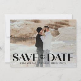 Klassiskt fetstilt redigerbart Färg sparar datumko Tack Kort