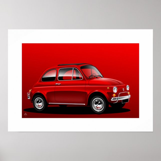 Klassiskt Fiat 500 Poster (Framsidan)