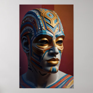 Klassiskt Figur med Abstrakt mask och kontrast Poster