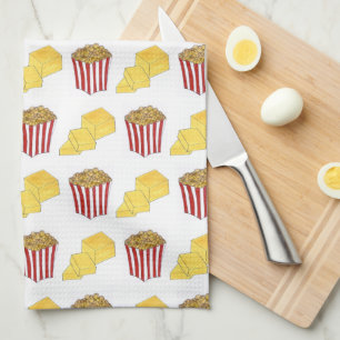 Klassiskt filépairing-filmteater Popcorn-smör Kökshandduk