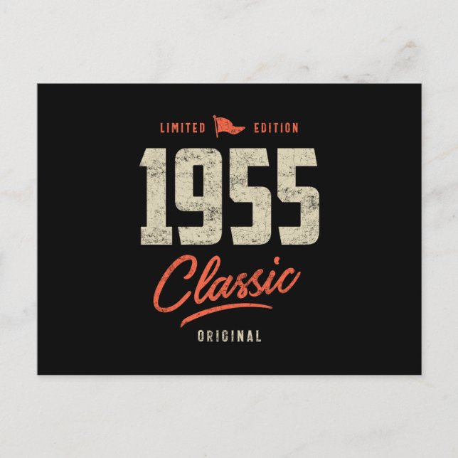 Klassiskt födelsedagspresent 1955 vykort (Framsida)