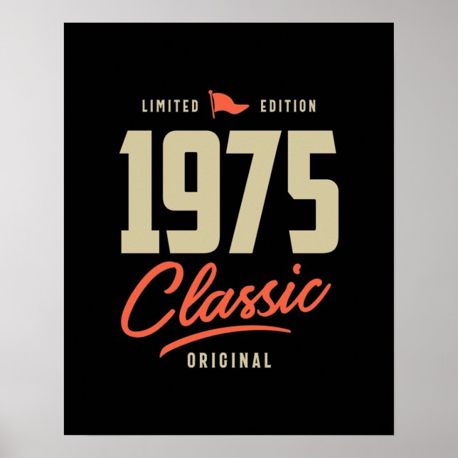 Klassiskt födelsedagspresent 1975 poster (Framsidan)